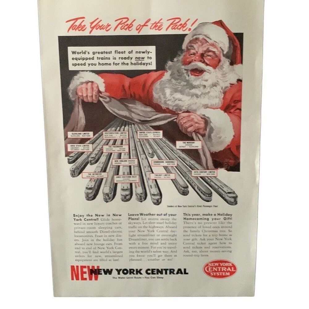 Vintage 1949 New York Central Pick of The Pack Ad Advertisement